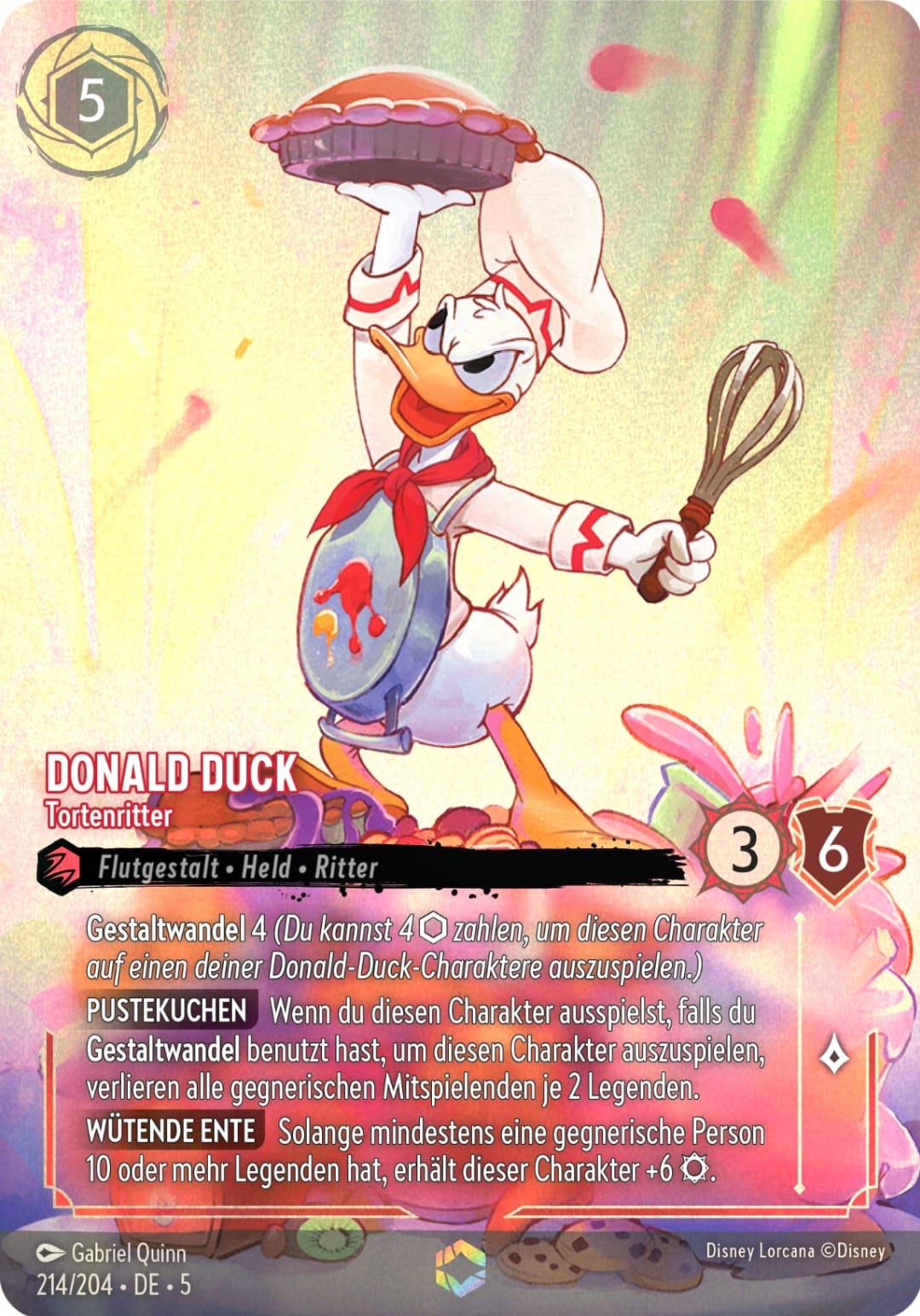 Disney Lorcana Himmelsleuchten Enchanted 214/204 Donald Duck - Tortenritter