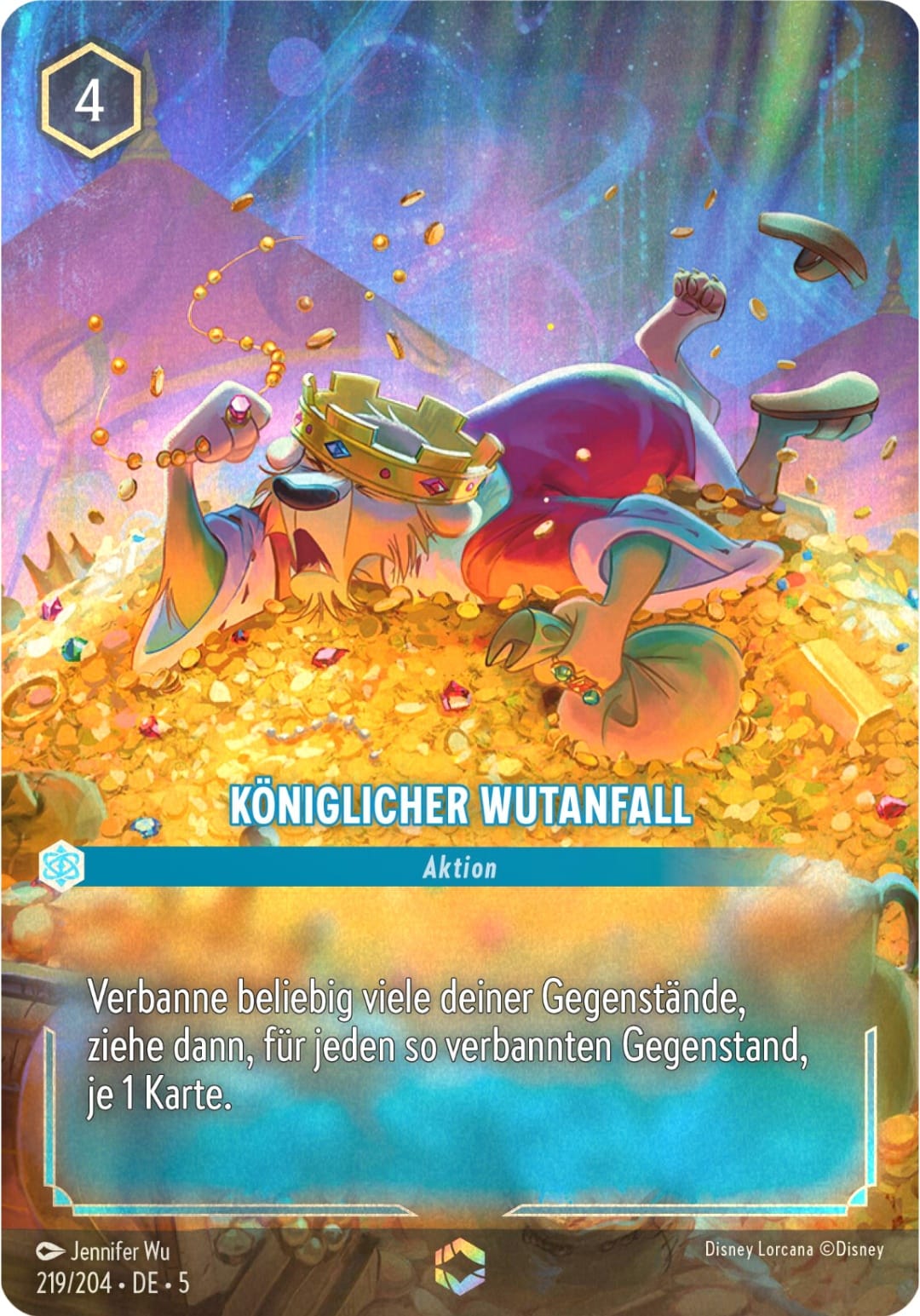 Disney Lorcana Himmelsleuchten Enchanted 219/204 Königlicher Wutanfall - Aktion