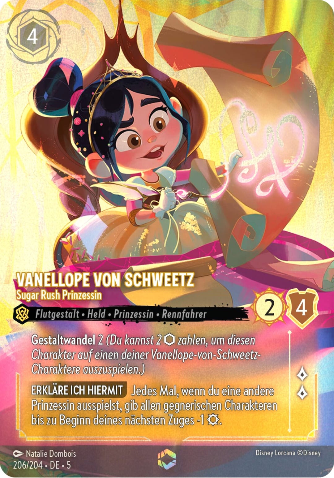 Disney Lorcana Himmelsleuchten Enchanted 206/204 Vanellope von Schweetz - Sugar Rush Prinzessin